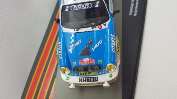 Scalemodz fém modellautó Monte Carlo Rally Porsche 911 elölnézet Gitanes matrica