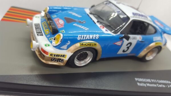 Scalemodz fém modellautó Monte Carlo Rally Porsche 911 oldalnézet Gitanes matrica