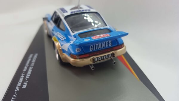 Scalemodz fém modellautó Monte Carlo Rally Porsche 911 hátulnézet Gitanes matrica