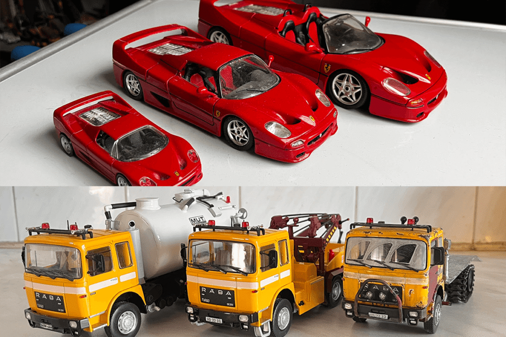 Scalemodz fém modellautó, modell teherautó